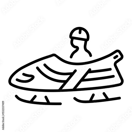 A linear style icon of bobsleigh