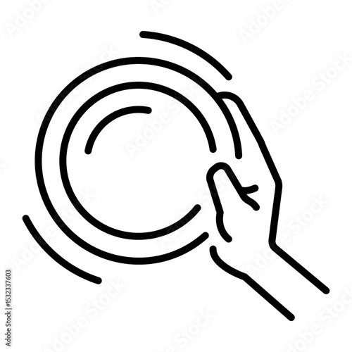An outline style icon of frisbee