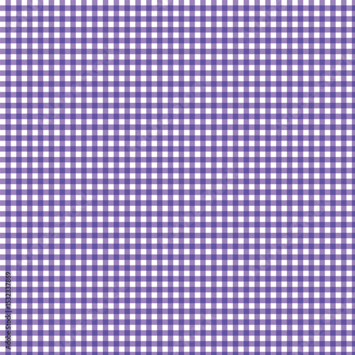 Vibrant Purple Gingham Seamless Pattern, Classic Gingham Fabric Texture in Purple