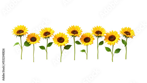 Sunflowers in a Row