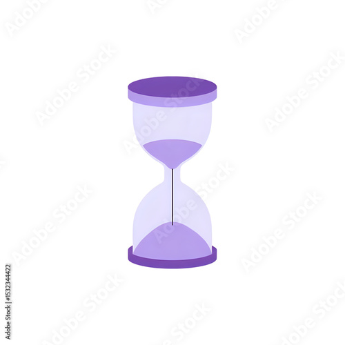 Purple Hourglass Icon: Time Management, Deadline, and Efficiency Symbol