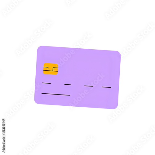 Purple Credit Card Icon:  Payment, Finance, Banking Graphic
