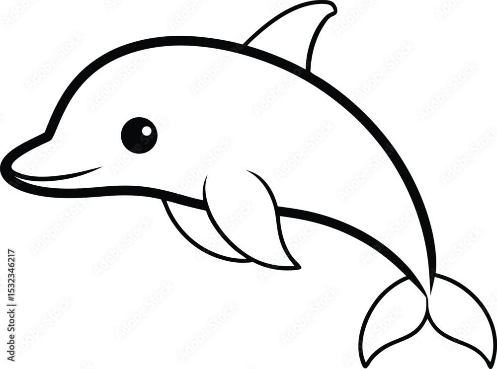 Obraz premium porpoise icon line art vector illustration on transparent background