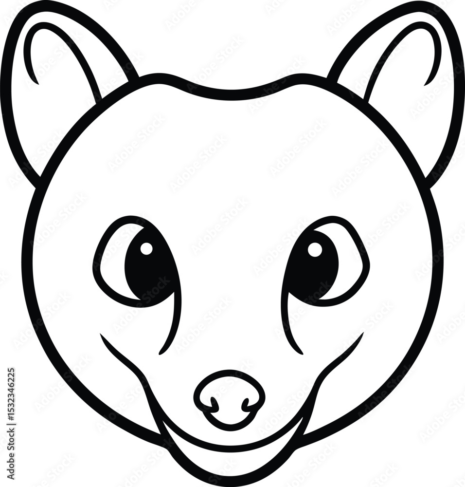 possum head icon line art vector illustration on transparent background possum head icon line art vector illustration on transparent background