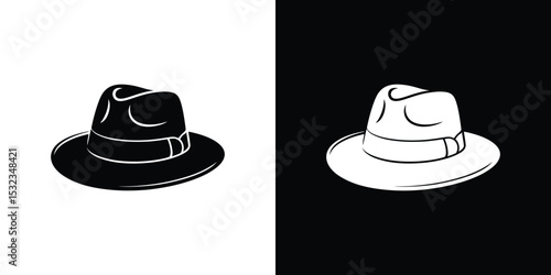 Monochrome of a Fedora Hat with Dark and Light Background Contrasts