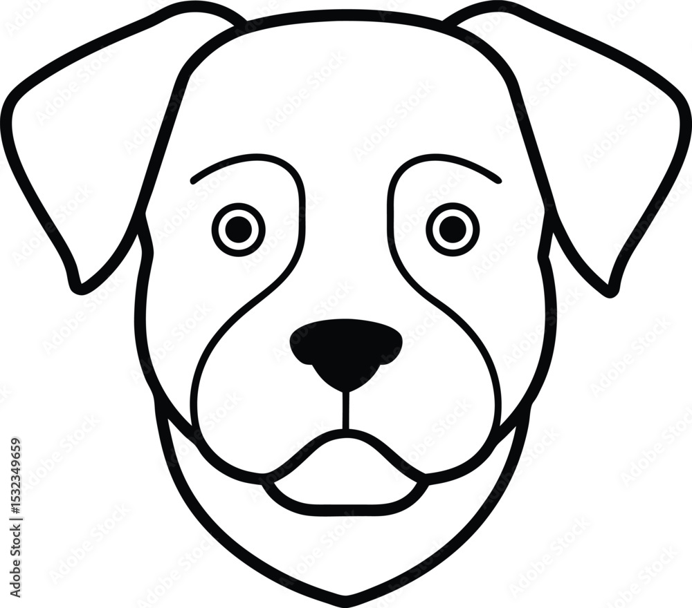 Fototapeta premium rottweiler head icon line art vector illustration on transparent background 