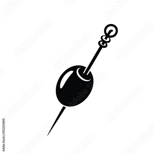 Cocktail olive on a pick icon graphic