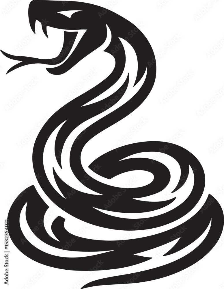 Fototapeta premium tiger, wildlife, animal silhouette, vector illustration, black and white, fierce tiger, roaring tiger, jungle predator, big cat, ferocious, strength, power, wild animal, tiger design, graphic elements
