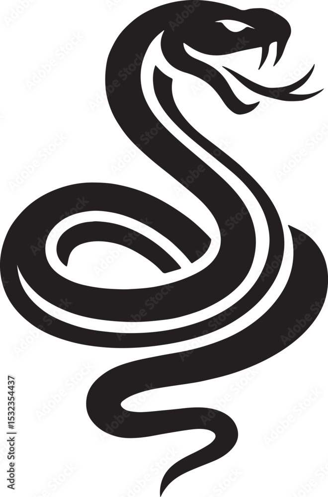 Obraz premium tiger, wildlife, animal silhouette, vector illustration, black and white, fierce tiger, roaring tiger, jungle predator, big cat, ferocious, strength, power, wild animal, tiger design, graphic elements