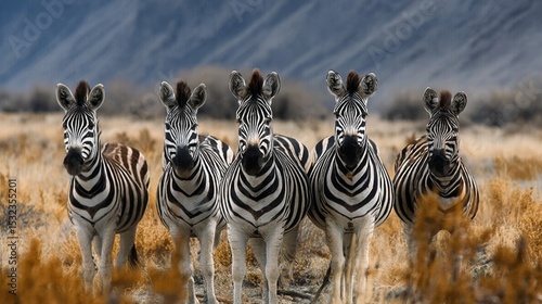 Graceful Zebras Grazing Together Under a Vibrant Sunset in the African Savanna Landscape.