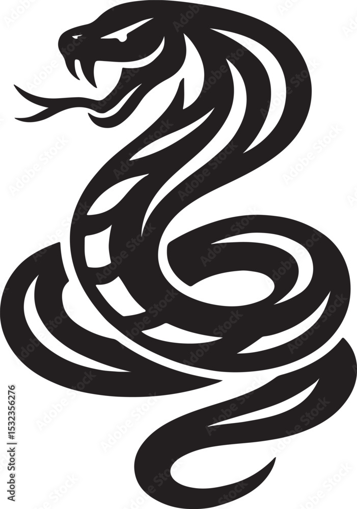 Fototapeta premium tiger, wildlife, animal silhouette, vector illustration, black and white, fierce tiger, roaring tiger, jungle predator, big cat, ferocious, strength, power, wild animal, tiger design, graphic elements