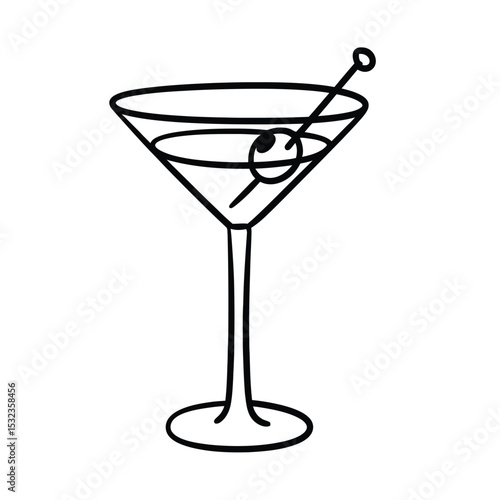 Martini cocktail line art illustration