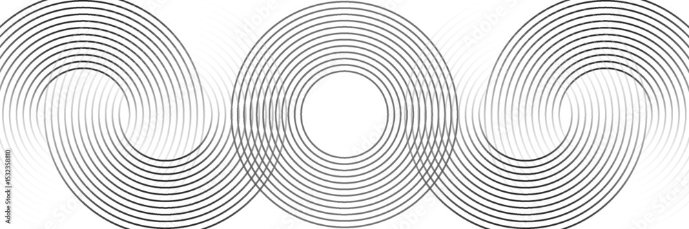 Obraz premium Abstract gold circle lines on dark background. Geometric stripe line art design. Vector illustration, modern