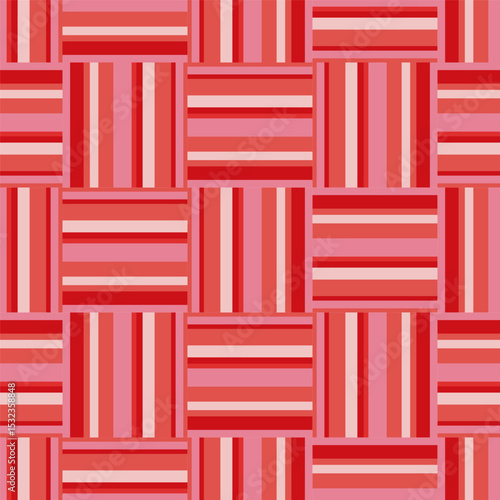 Preppy flirty Gingham hearts pink seamless vector pattern. Tartan check texture tablecloths napkins
