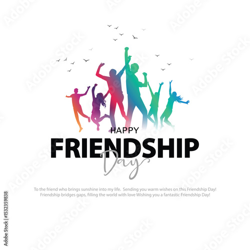 Happy international friendship day greeting card. abstract vector illustration design