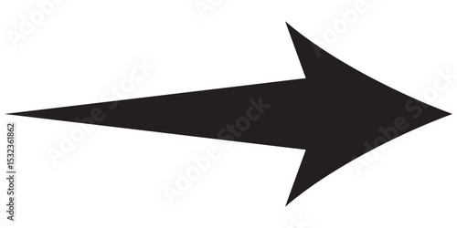 Long arrow icon. Long arrow vector. Flat style Arrow symbol. Black direction pointer, straight pointed arrow icon. Arrows on white background. 