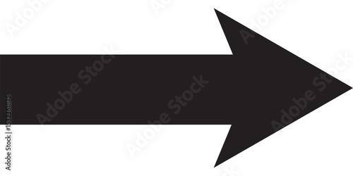 Long arrow icon. Long arrow vector. Flat style Arrow symbol. Black direction pointer, straight pointed arrow icon. Arrows on white background. 