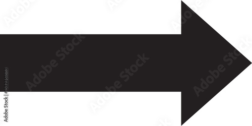 Long arrow icon. Long arrow vector. Flat style Arrow symbol. Black direction pointer, straight pointed arrow icon. Arrows on white background. 