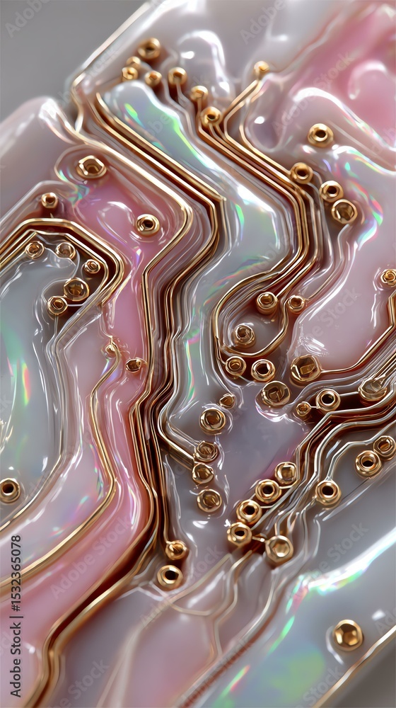 Fototapeta premium Abstract circuit pattern with vibrant colors.