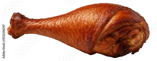 Roasted turkey leg with crispy, golden-brown skin and tender meat.