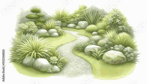 Botanical Whisper garden isolated watercolor vector illustration svg