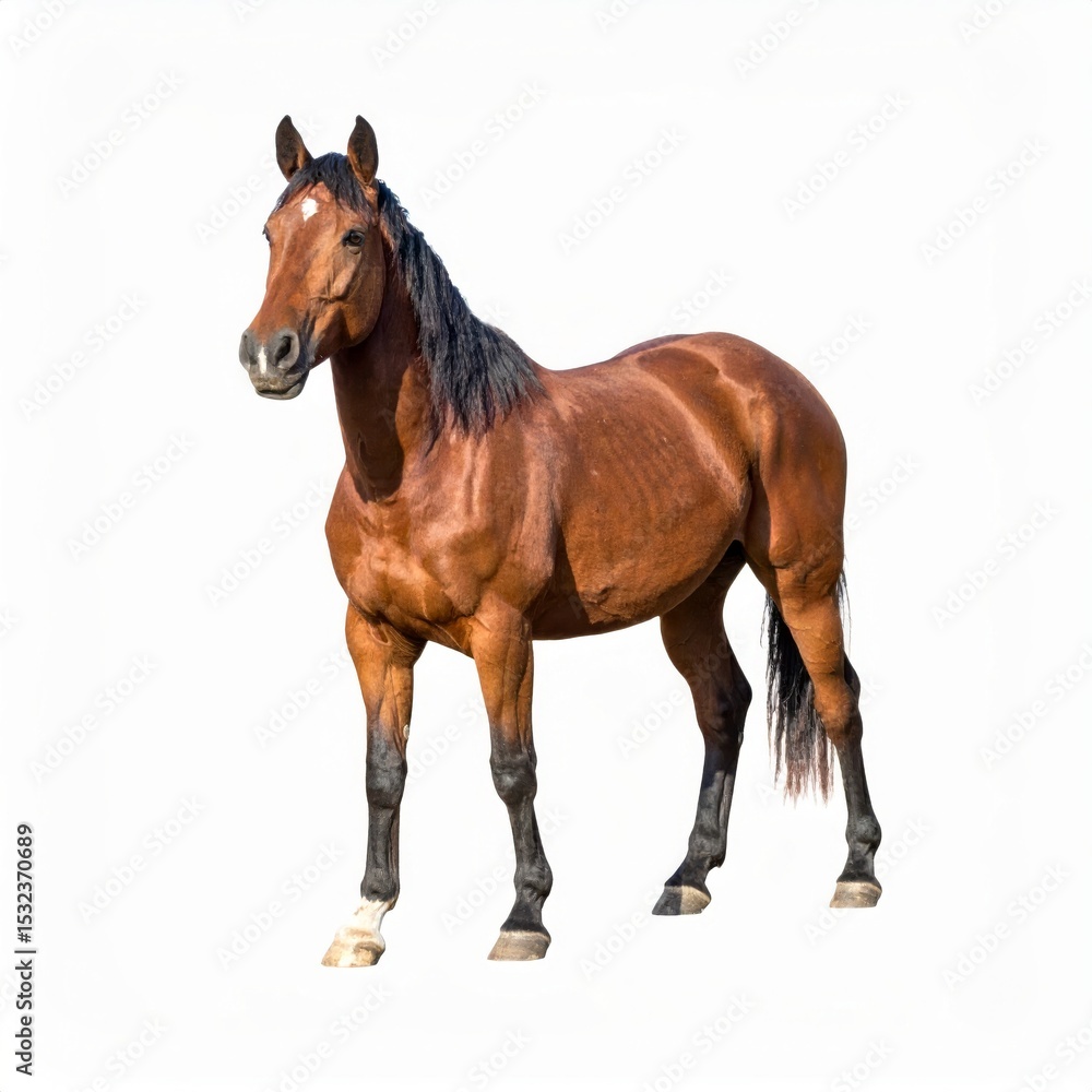 Horse over white background, no shadow Horse over white background, no shadow