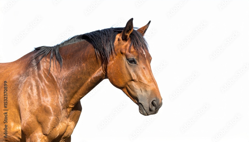 Fototapeta premium Horse over white background, no shadow