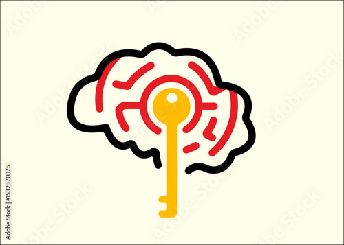 Mind key complicated maze to success illustration