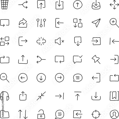 User Interface Line Icons. hand drawn icon set