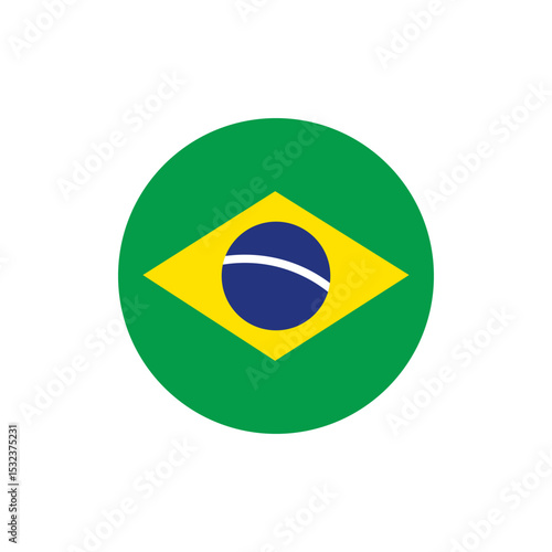 Brazil flag round icon isolated on white background vector design 