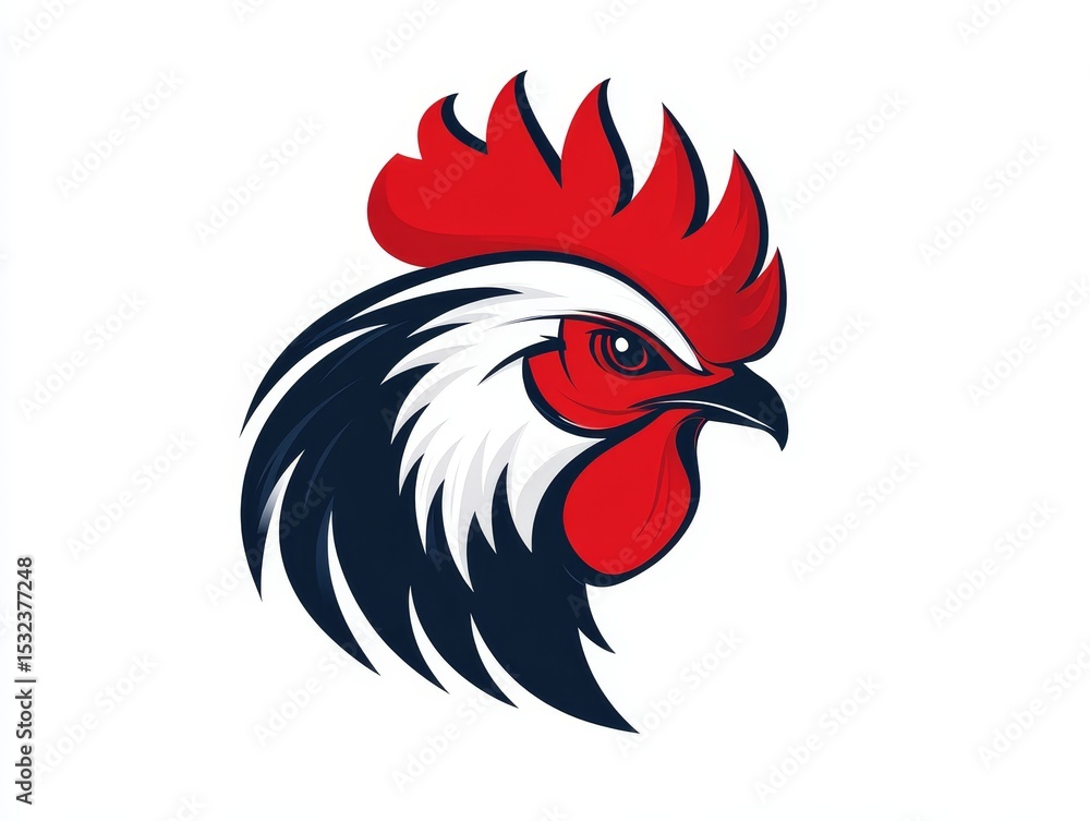 A chicken logo. Simple design of a rooster's head, perfect for farming or a company logo. White background.
A chicken logo. Simple design of a rooster's head, perfect for farming or a company logo. White background.