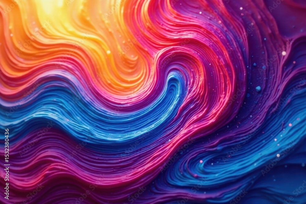 Obraz premium Vibrant swirls, gradient lines, abstract texture, bright, flow
