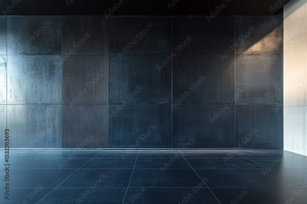 Dark tiled wall and floor modern interior design minimalist architecture Dark tiled wall and floor modern interior design minimalist architecture