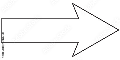 Black line arrow icon. Arrow icon isolated. black long arrow icon. Editable stroke. Vector illustration.