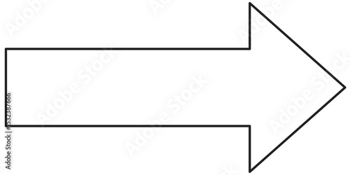 Black line arrow icon. Arrow icon isolated. black long arrow icon. Editable stroke. Vector illustration.