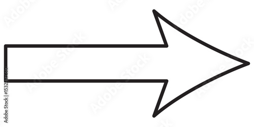 Black line arrow icon. Arrow icon isolated. black long arrow icon. Editable stroke. Vector illustration.