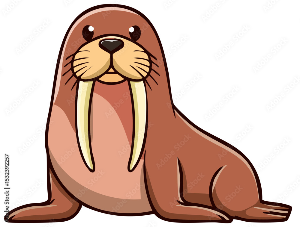 Obraz premium Adorable Walrus with Tusks