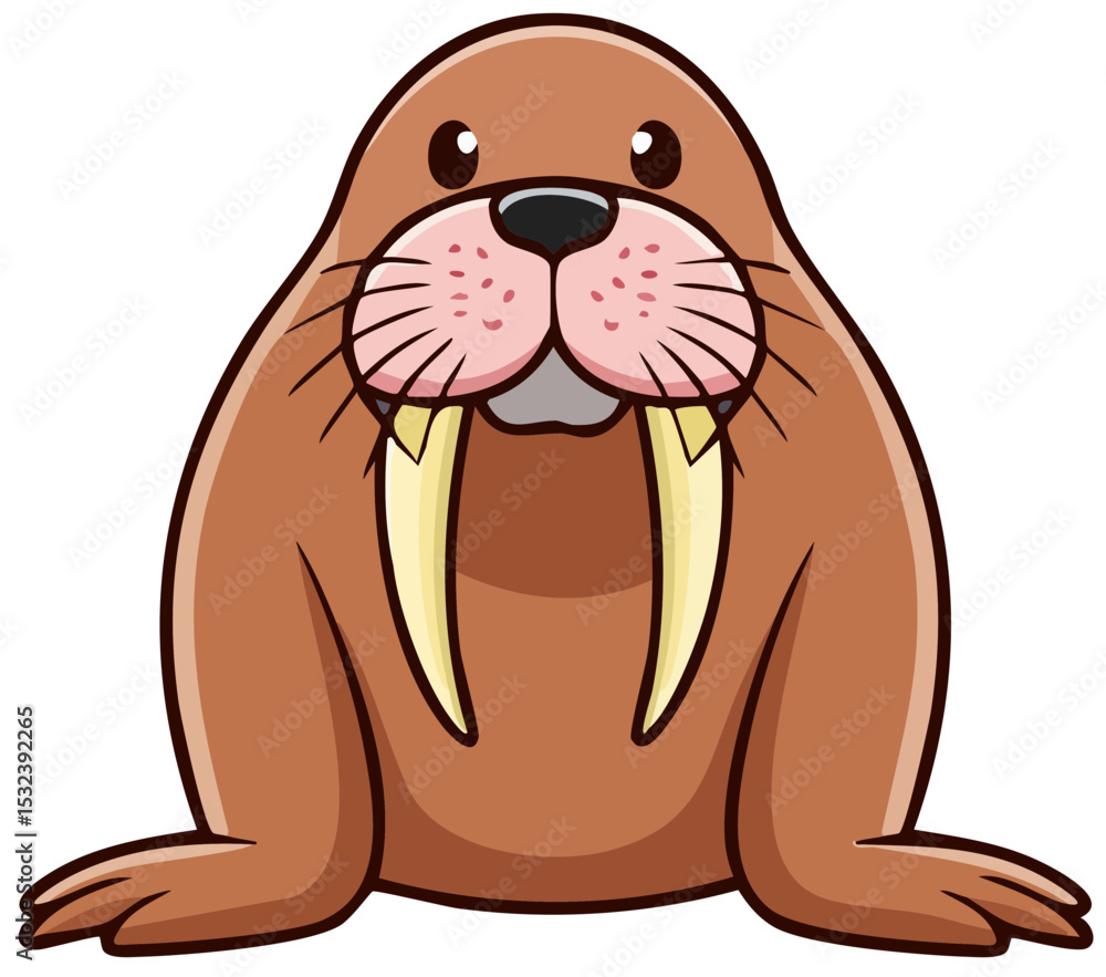 Obraz premium Happy Walrus Vector Art