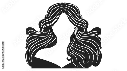 female faceless silhouette in black and white