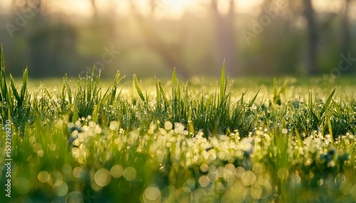 field of spring grass shallow dof