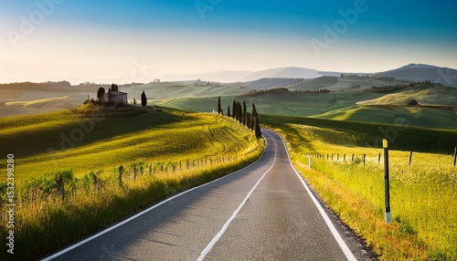 asphalt road in tuscany italy