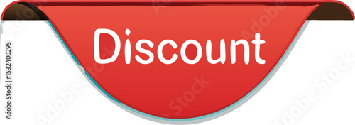 Red label-tag DISCOUNT . Banner Vector illustration