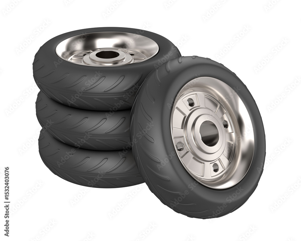 Obraz premium tire on white background. Isolated 3D illustration