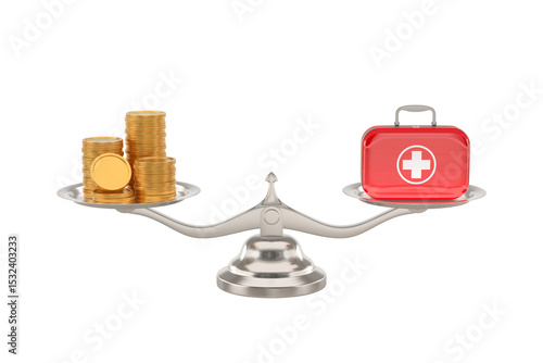 First aid kid and money on ...
