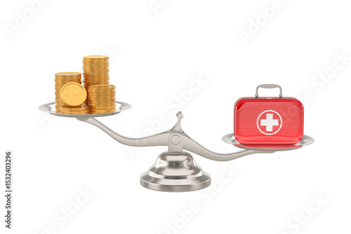 First aid kid and money on ...