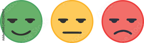 Rating satisfaction scale. Feedback faces. Emoticon set. Vector illustration