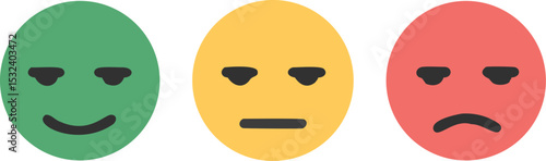 Rating satisfaction scale. Feedback faces. Emoticon set. Vector illustration