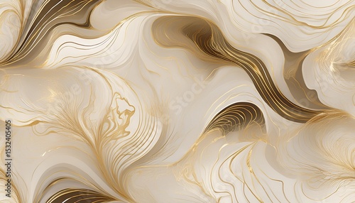 beige seamless pattern with marbling effect applicable for fabric print textile wrapping paper wallpaper light background with golden details repeatable marble texture