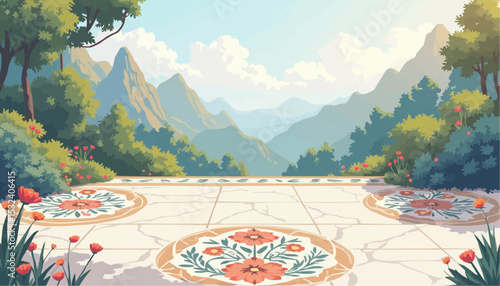 Balcony with mountain view