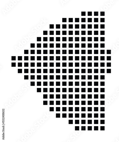 Symbol Map of the City Torre del Greco (Italy) showing the city with a pattern of just a few black squares